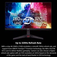 Acer - Nitro 27” LCD 4K UHD 320Hz 0.5ms FreeSync Premium Gaming Monitor with HDR (Display Port, H... - Left View
