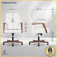 Finch - Neo One Fabric Mid-Back Home Office Chair with Padded Arms - Cream - Left View