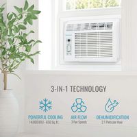 Keystone - 650 Sq. Ft 14,000 Cooling BTU Window Air Conditioner - White - Left View