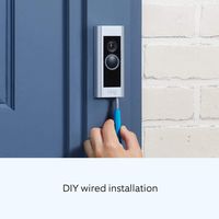 Ring - Wired Doorbell Plus Smart Wi-Fi Video Doorbell - Satin Nickel - Left View