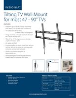Insignia™ - Tilting TV Wall Mount for Most 47” – 90” TVs - Black - Left View