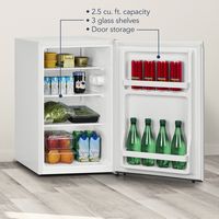 Insignia™ - 2.5 Cu. Ft. Mini Fridge with Reversible Door and ENERGY STAR Certification - White - Left View