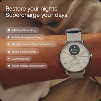 Withings - ScanWatch 2 - Heart Health Hybrid Smartwatch - 42mm - Black/Silver - (2022) - Left View