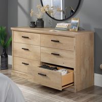 Sauder - Aspen Post 6 Drawer Dresser - Prime Oak - Left View
