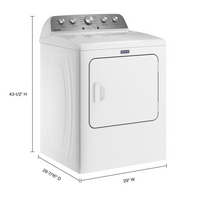 Maytag - 7.0 Cu. Ft. Electric Dryer with Extra Power Button - White - Left View