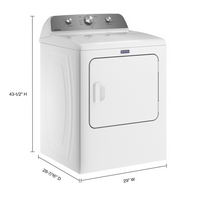 Maytag - 7.0 Cu. Ft. Electric Dryer with Wrinkle Prevent - White - Left View