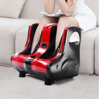 Costway - Shiatsu Kneading Rolling Vibration Heating Foot Calf Leg Massager - Red/Black - Left View