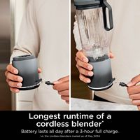 Ninja - Blast Max Portable Blender with 22oz Twist & Go Vessel - Cool Gray - Left View