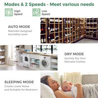 Costway 24 Pints 1500 Sq. Ft Dehumidifier For Medium To Large Room w/ Indicator - White - Left View
