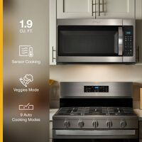 Whirlpool - 1.9 Cu Ft. Over-the-Range Microwave with Sensor Cooking Technology - Black - Left View