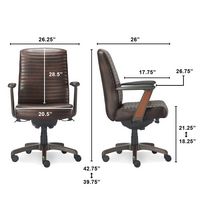 La-Z-Boy - Emerson Bonded Leather Ergonomic Swivel Executive Office Chair - Brown - Left View