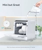 ecozy 17-Inch Portable Countertop Dishwasher with 5L Water Tank - White - Left View