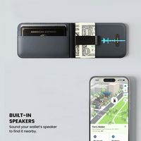 JOURNEY - LOC8 MONEY CLIP MAGSAFE FINDER WALLET AND STAND - MIDNIGHT - Left View