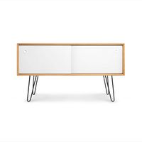 Burrow - Carta Mid Century Modern Credenza - Oak - Left View