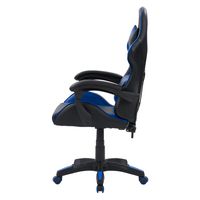 CorLiving - Ravagers Gaming Chair - Black and Blue - Left View