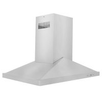 ZLINE - 36 inches - Externally Vented - Island Range Hood - Silver - Left View