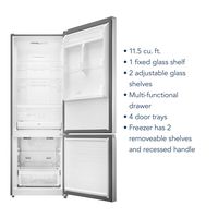 Insignia™ - 11.5 Cu. Ft. Bottom Mount Refrigerator with ENERGY STAR Certification - Stainless Steel - Left View