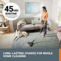 WORX - 20V Cordless Stick Vacuum (2 x 2.0 Ah Battery and 1 x Charger Included) - Black - Left View