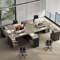 Bestier - L Shaped Desk with File Drawers, 63