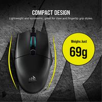 CORSAIR - KATAR PRO Ultra-Light Wired Optical Gaming Ambidextrous Mouse - Wired - Black - Left View
