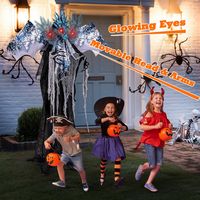 Costway - 6ft Halloween Animatronic Decoration Animated Dragon with Light Up Eyes Posable Wings &... - Left View
