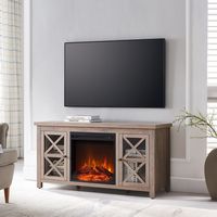 Portland Log Fireplace TV Stand for Most TVs up to 55