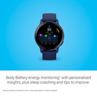 Garmin - vívoactive 5 GPS Smartwatch 42 mm Fiber-reinforced polymer - Metallic Navy Aluminum and ... - Left View