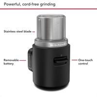 KitchenAid - Go Cordless Blade Grinder with Battery - Black - Left View
