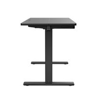 HUANUO - Adjustable Standing Desk with Storage Drawer - 48″ x 24″ - Black - Left View