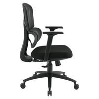 OSP Home Furnishings - Mesh Back with Adjustable Arms on Nylon Base - Black - Left View