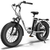 HiBoy - EX6 Electric Bike w/ 75 mi Max Operating Range & 25 mph Max Speed - White - Left View