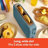 Bella - Fits-anywhere Kitchenware: 2-Slice Slim Toaster - Surf - Left View