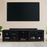 Fremont TV Bench with Glass Cabinets for Most TVs up to 95