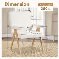 Costway 1 PCS Mid-Century Modern Accent Chair with Solid Rubber Wood Frame and Padded Armrests - ... - Left View