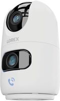 Lorex - Connect 2K Dual-Lens Indoor Pan-Tilt Wireless Security Camera - White - Left View