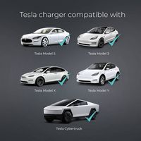 Lectron - Tesla Level 2 NEMA 14-50 Electric Vehicle (EV) Charger-up to 40A-16' - Black - Left View