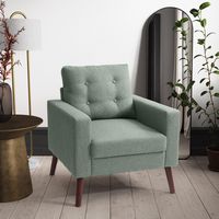 CorLiving - Elwood Tufted Accent Chair - Green - Left View