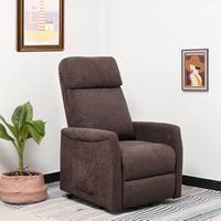 Costway - Power Lift Recliner Chair w/ Remote Control - Brown - Left View