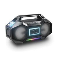 ION Audio - Party Rocker Go high-Power Boombox with Party Starter Lights - Black - Left View