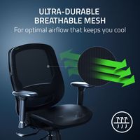 Razer - Fujin with Ultra Durable Breathable Mesh Ergonomic Gaming Chair - Black - Left View