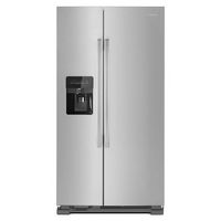 Amana - 24.5 Cu. Ft. Side-by-Side Refrigerator with Water and Ice Dispenser - Stainless Steel - Left View