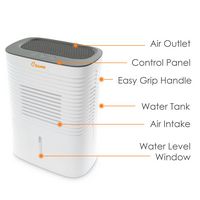 CRANE - 4 Pint Dehumidifier - White - Left View