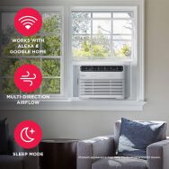 Frigidaire - 115V 14,000 BTU 700 Sq. Ft. Smart Window Air Conditioner with Remote - White - Left View