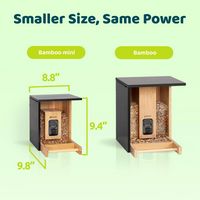 BIRDFY - Bamboo Feeder Mini – 1080P HD, Night Vision, Lifetime Free AI, Perfect Outdoor Gift for ... - Left View