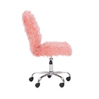 Linon Home Décor - Larabee Plush Faux Fur Adjustable Office Chair With Chrome Base - Blush Pink - Left View