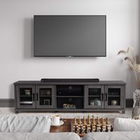 Fremont TV Bench with Glass Cabinets for Most TVs up to 95