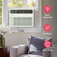 Frigidaire - 12,000 BTU 550 Sq. Ft. Smart Window Air Conditioner with Remote - White - Left View