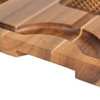 Viking - Oversized Acacia Carving Board with 3-piece Carving Set - Multicolor - Left View