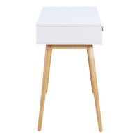 OSP Home Furnishings - Kayla Mid-Century Writing Desk - White/Light Wood - Left View