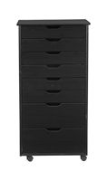 Linon Home Décor - Monte Eight-Drawer Rolling Storage Cart - Black - Left View